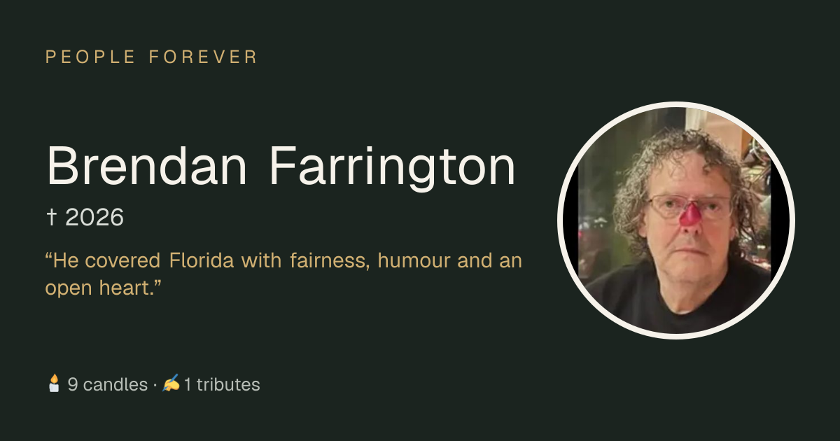 Brendan Farrington († 2026): life, family and tributes