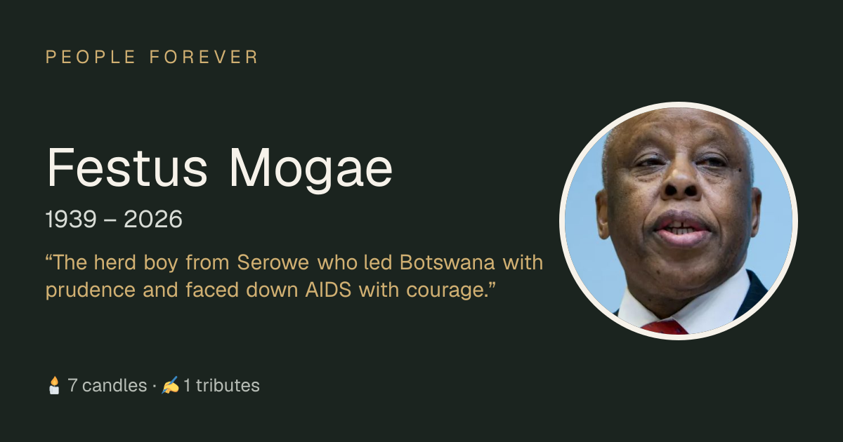Festus Mogae (1939–2026): life, family and tributes