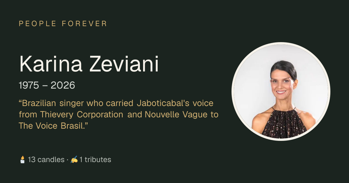 Karina Zeviani (1975–2026): life, family and tributes